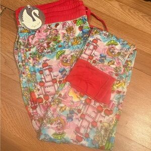 Sugar Swan Strawberry Shortcake Adult Bamboo Joggers Size Medium *New with Tags*